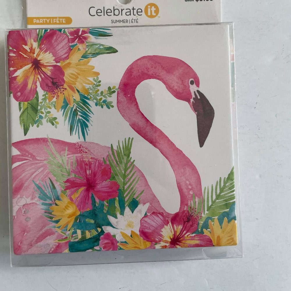 NWT- Flamingo Party Coasters